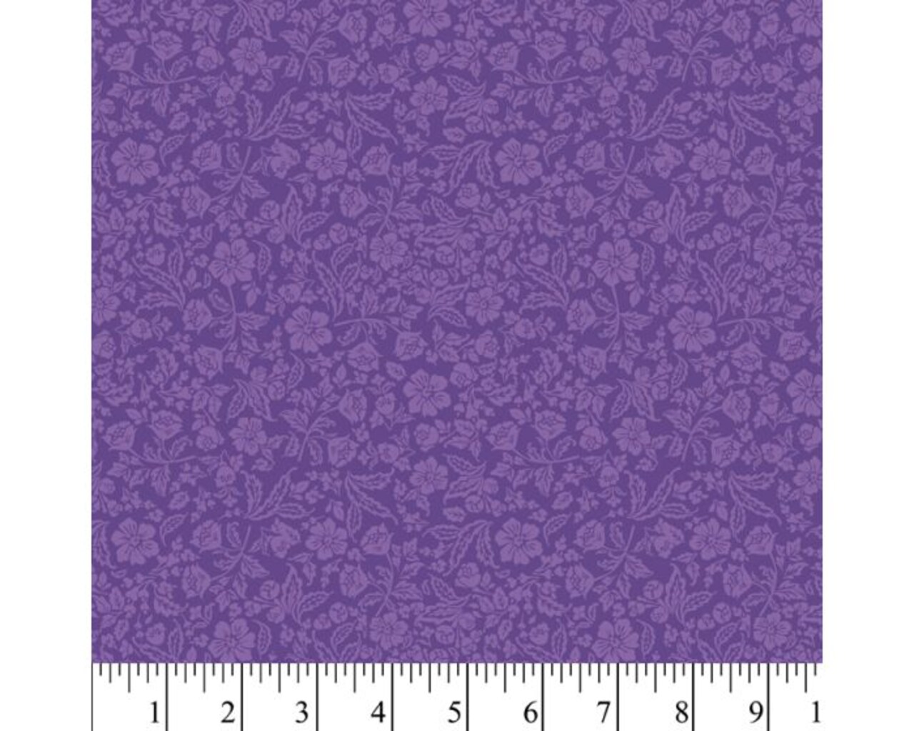 Royal Purple Floral Cotton Fabric | By the Yard | Sewing and Crafting | 44 inches wide